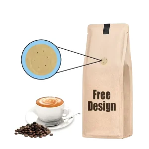 Custom Printed Food Zipper Stand up Pouch Ziplock Kraft Paper Packing Coffee Bag