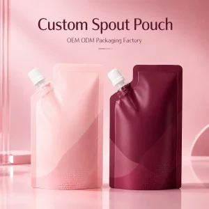 Custom Printed Home Care Packaging Spout Bag Leak Proof Cap Stand up Base Flexible Plastic Refill Spout Pouch