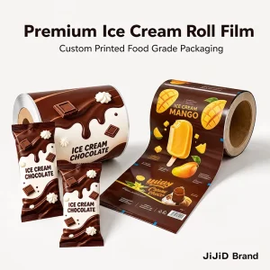 Custom Printed Ice Cream Packaging Roll Film Food Grade Plastic Film for Popsicle Ice Pop Frozen Dessert Packaging