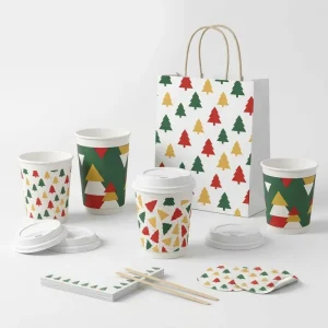 Custom Printed Kraft Paper Bags for Coffee Takeaway Delivery Eco Friendly Shopping Bags with Handles Your Own Logo Personalized