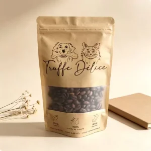 Custom Printed Kraft Paper Stand up Bag with Tear Notch and Frost Window for Coffee Bean and Tea Leaf Supply