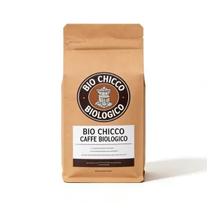 Custom Printed Kraft Paper Stand up Coffee Pouch Resealable Ziplock Food Packaging Plastic Bag for Organic Bio Coffee Bean 500g
