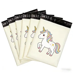 Custom Printed LDPE Packaging Mailers for Clothing Black Poly Bags Resealable Self Adhesive Seal Silk Screen Logo Postage