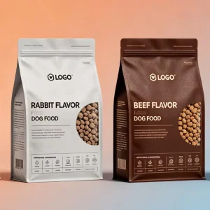 Custom Printed Logo Brown White Biodegradable Moisture Proof Reusable PLA Kraft Paper Food Packaging Pet Treats Bags with Window