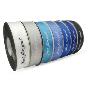 Custom Printed Logo Double Faced Polyester Satin Ribbon Wedding and Birthday Eco-Friendly Durable 196 Colors