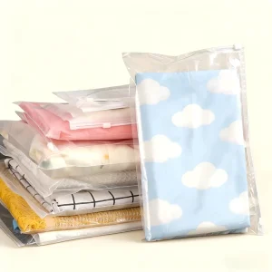 Custom Printed Logo LDPE Waterproof Resealable Mailer Bags with Handle for Clothing Shipping