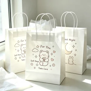 Custom Printed Logo Luxury Gold Foil Printing Retail Boutique Shopping Tote Art Gift Paper Bags for Shoes Clothes Packaging