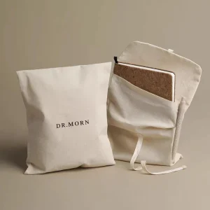 Custom Printed Logo Natural Cotton Dust Pouch Personalized Label Gift Storage Drawstring Bag