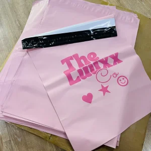 Custom Printed Logo Pink Poly Mailer Plastic Courier Shipping Bags Packaging Mailing Bags
