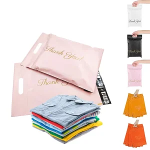 Custom Printed Logo Plastic Shopping Bag Postal Courier LDPE Shipping Packaging Poly Mailers Bags With Handle