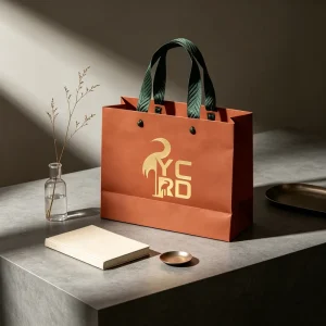 Custom Printed Logo Waterproof Handheld Cardboard Bags Cotton Rope Handle Luxury Light Small Batch Clothing Bags