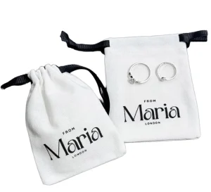 Custom Printed Logo White Cotton Canvas Jewelry Dust Pouch Eco Muslin Draw String Bags Small Drawstring Gift Bag With Ribbon