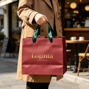 Custom Printed Luxury Cardboard Jewelry Gift Paper Shopping Bag with Logo