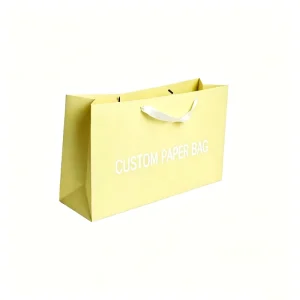 Custom Printed Luxury Ivory Cardboard Clothing Paper Bag 250gsm (Not for Direct Sale)