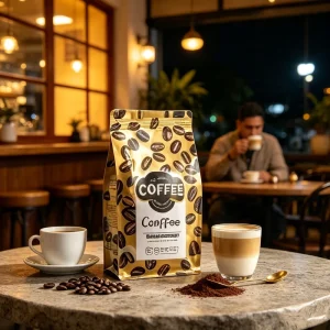 Custom Printed Matt Aluminum Foil Bolsa De Cafe 100g 250g 500g 1kg 12 oz Plastic Flat Bottom Coffee Bag with Valve