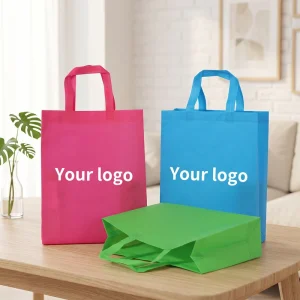 Custom Printed Non Woven Shopping Bags with Logo Biodegradable PP Nonwoven Grocery Bag for Retail Store