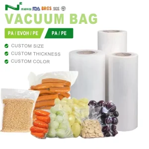 Custom Printed PA EVOH PE High Barrier Vacuum Packing Roll Food Plastic Bags for Seafood