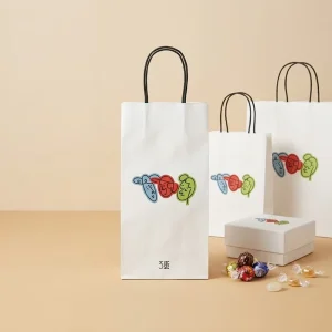 Custom Printed Paper Bags Retail Carry Out Kraft Bags Reusable Shopping Totes with Your Own Logo Design