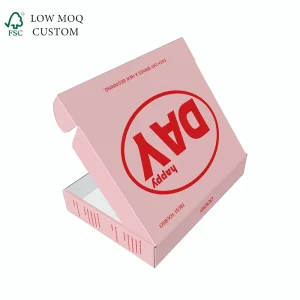 Custom Printed Pink Clothing Mailer Box Folding Corrugated Gift Shipping Box for Fashion Boutique