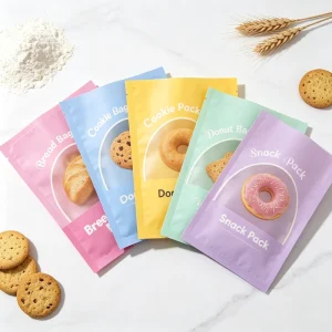 Custom Printed Plastic Bags Transparent Frosted Heat Seal Food Packaging for Candy Cookie Biscuit Bulk Bags