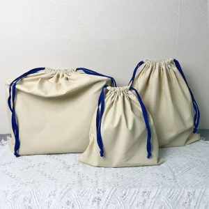 Custom Printed Recyclable Luxury Cotton Drawstring Dust Bag for Handbags Clothing & Socks Storage