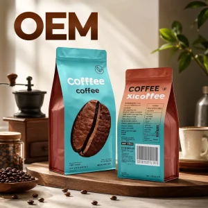 Custom Printed Recyclable Material 250g 1kg 5kg Coffe Pouch Coffee Bag with Valve and Zipper