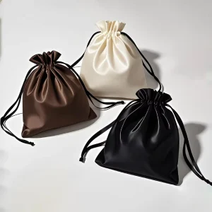 Custom Printed Soft Satin Jewelry Bag, Silk Packaging Dust Pouch, Satin Drawstring Bags