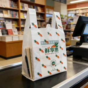 Custom Printed Supermarket Plastic Bag Vest Plastic Bag Gift Bags for Small Business Food Grade Takeaway Bags