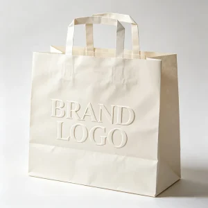 Custom Printed White Brown Shopping Kraft Paper Bag with Handle Restaurant Carry Out to Go Bag Fast Food Takeaway Bag