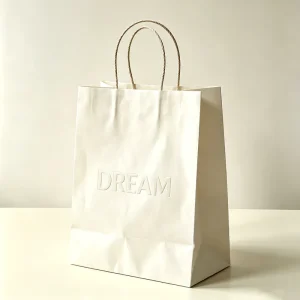 Custom Printed White Brown Shopping Recycled Food Bag with Handle Takeaway Kraft Paper Bags with Your Own logo