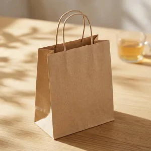 Custom Printed Your Own Logo Biodegradable Kraft Brown Paper Bags for Restaurant Catering Fast Food Takeaway Pillow Packaging
