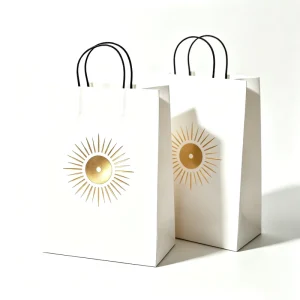 Custom Printed Your Own Logo Cardboard Packaging White Brown Black Kraft Gift Craft Shopping Paper Bag With Handles