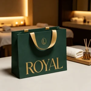 Custom Printed logo Luxury Clothing Packaging Paper Bags Boutique Gift Bags With Ribbon Rope