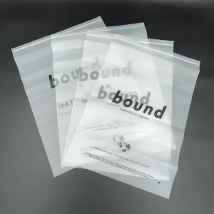 Custom Printing Biodegradable Frosted Plastic Packaging Clear Zipper Bag for Garment Clothing T shirt
