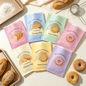 Custom Printing Eco-friendly Plastic Bag Disposable 3 Side Seal Pouch Biodegradable Candy Snack Cookies Packaging Bag