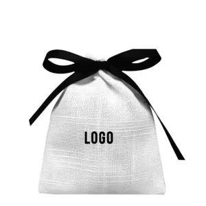 Custom Printing Fashion Canvas Drawstring Dust Pouch Tote Bag with Double cord Rope Handle