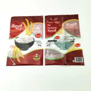 Custom Printing Heat Seal 1kg 2kg 5kg 10kg Rice Food Packaging Plastic Bags Back Seal Pouch