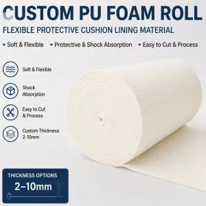 Custom Processable PU Polyurethane Foam Roll Flexible Protective Cushion Lining Material for Packaging Furniture Soft Padding