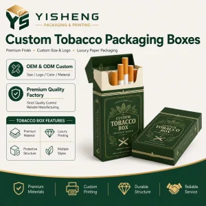 Custom Professional Luxury Tobacco Cigar Packaging Paper Box with Custom Printing for Tobacco Brands
