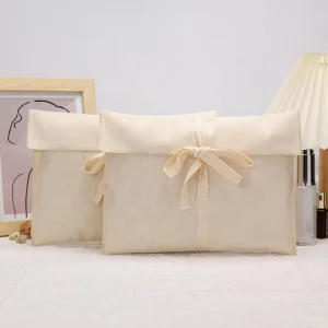 Custom Recyclable Cotton Envelop Flap Bag Dust Bag Clothes Packaging Envelope Bags