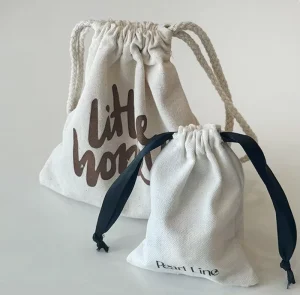 Custom Recyclable Cotton Linen Dust Bags with Drawstring Closure for Eco Friendly Gift Packaging and Retail Use