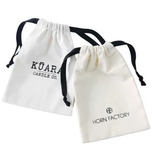 Custom Recyclable Dust Pouch Printed Logo White Cotton Canvas Jewelry Eco Muslin Drawstring Bags Small Gift Bag Shoes Socks