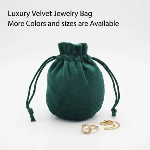 Custom Recyclable Velvet Drawstring Velvet Pouch for Packaging Jewelry Necklace Earring Storage Dust Bags