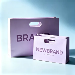 Custom Recycled Kraft Paper Bags with Die Cutting Handles for Fast Food Restaurants & Bakery Takeouts for Promotions