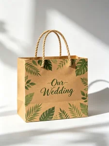 Custom Recycled Packaging Restaurant to Go Carry Coffee Fast Food Takeaway Brown Kraft Big Paper Bag Bolsas De Papel with Handle