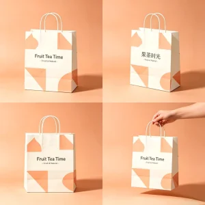 Custom Recycled Take Away Fast Food Delivery Packaging Paper Bag Kraft Square Bottom Food Shipping Paper Bags With Your Own Logo