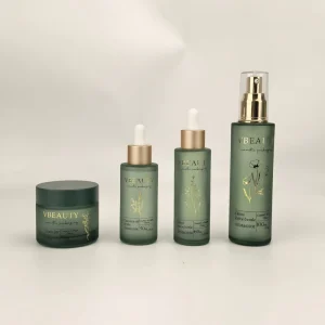 Custom Replaceable 100ml Matte Frosted Glass Cosmetic Bottle with Plastic Casing Engraving Ready for Eye Drops & Skin Care