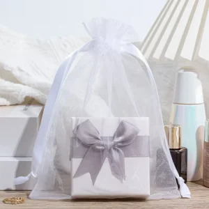 Custom Reusable Drawstring Organza Pouch for Jewelry & Gift Craft Packaging Premium Material for Eco Friendly Solutions