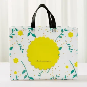 Custom Reusable Foldable Heat Bonded PP Non Woven Shopping Bag Heat Transfer Printing for Clothing Supermarket Grocery Gift