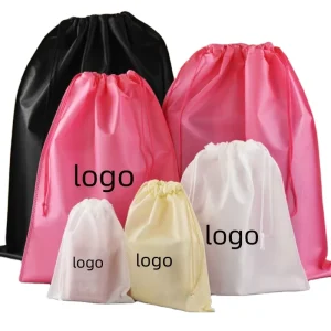 Custom Reusable Nonwoven Multi Size Dust Shoe Bag Eco Friendly Cover Storage Pouch Drawstring Customized Color Logo All